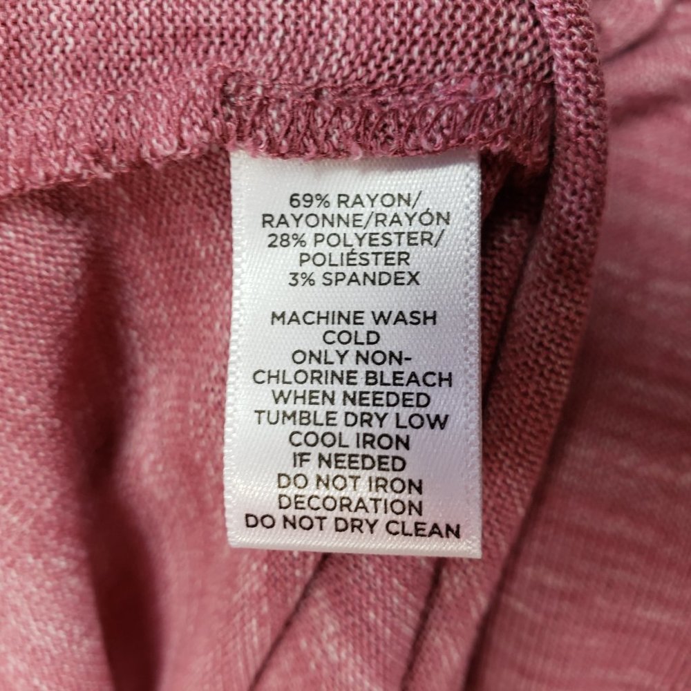 NWT LOFT Size S Mauve Pink Space Dye Long Bell Sleeve Tie Back Knit Pullover Top - Picture 9 of 9